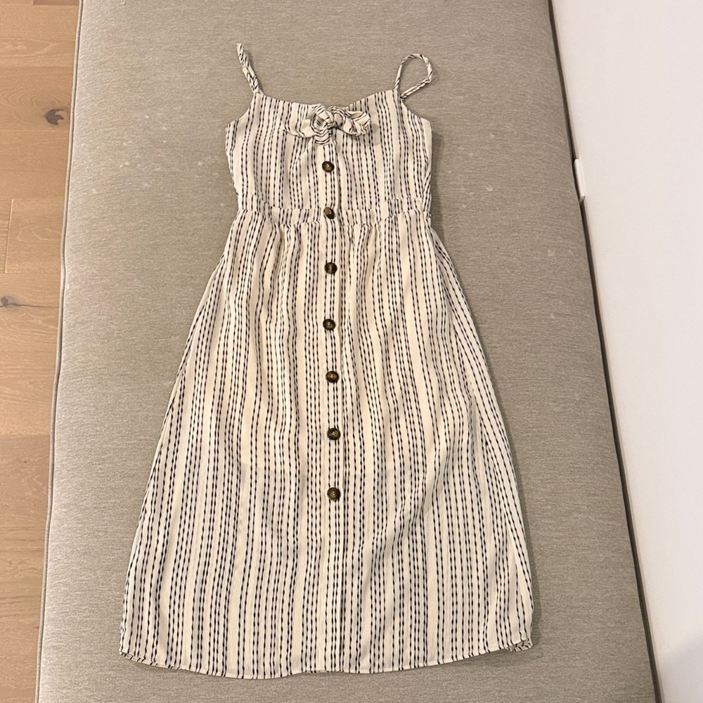 Black and White Spaghetti Strap midi dress